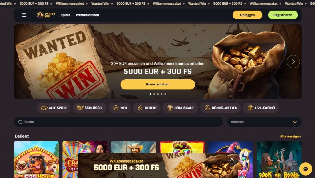 Wanted Win Casino Online